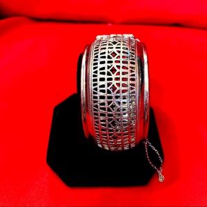 Whiting & Davis Modernist Hinged Cuff/Bangle